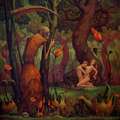 Death eavesdropping on lovers by Michael Hutter