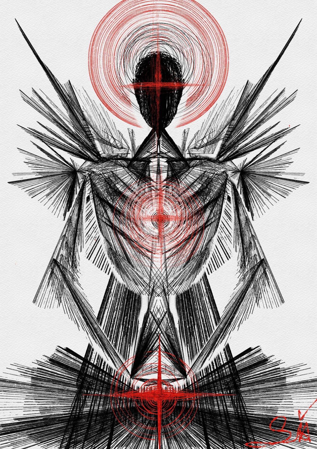 Warrior Woman by Anastasia Kourou, dark Digital Art for sale
