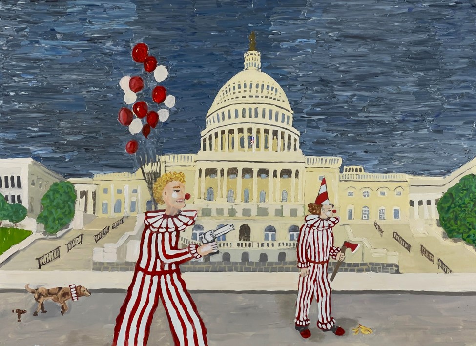 Maga Clowns By David Hubbard, Dark Paintings For Sale, Direct From The 