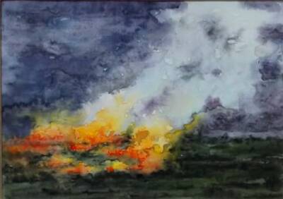 Bog on Fire at Slieveroe by Gavin Porter