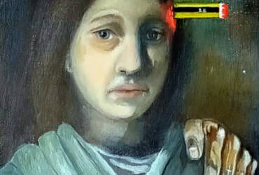 Self Portrait with hand and pencil