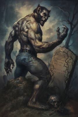 Lycanthropic dreams series: Wolfman never dies, Dark Variant by Robert J. Perry