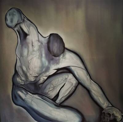 The man and the skull by Vincenzo Cohen